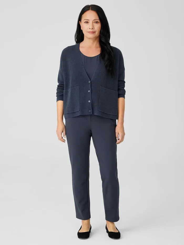 Cotton Blend Ponte Slim Pant Ocean Women Eileen Fisher Pants Shorts and Jumpsuits