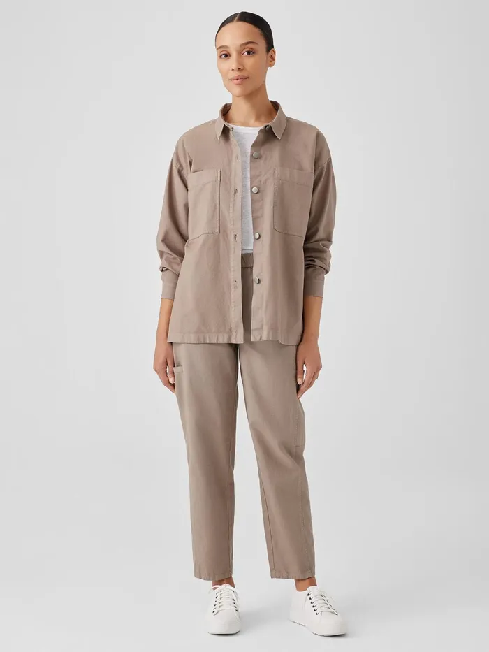Cotton Hemp Stretch Shirt Jacket Briar Women Eileen Fisher Jackets Coats and Vests