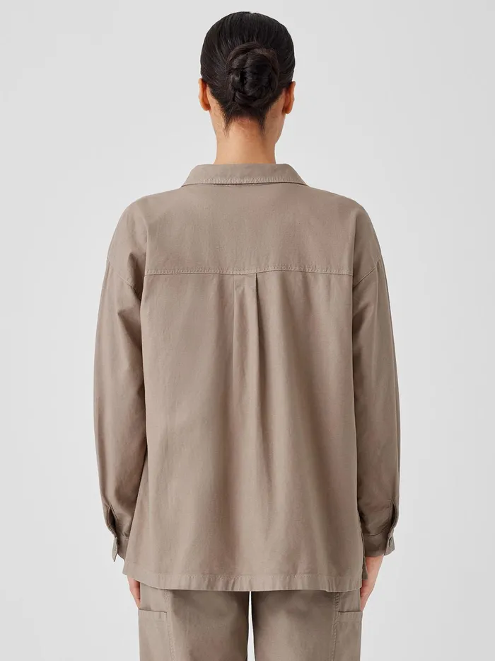 Cotton Hemp Stretch Shirt Jacket Briar Women Eileen Fisher Jackets Coats and Vests