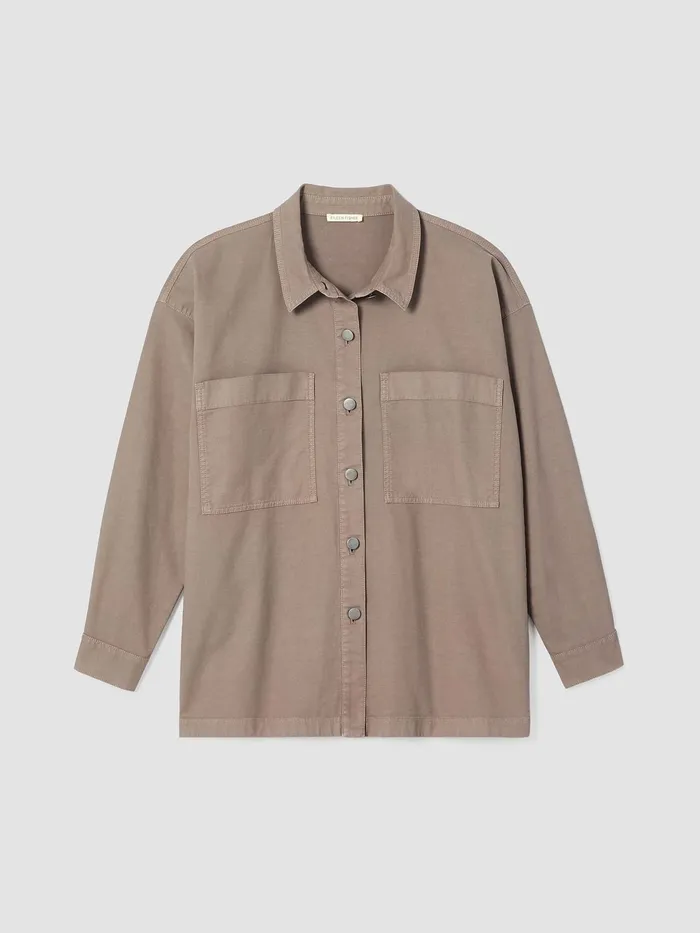 Cotton Hemp Stretch Shirt Jacket Briar Women Eileen Fisher Jackets Coats and Vests
