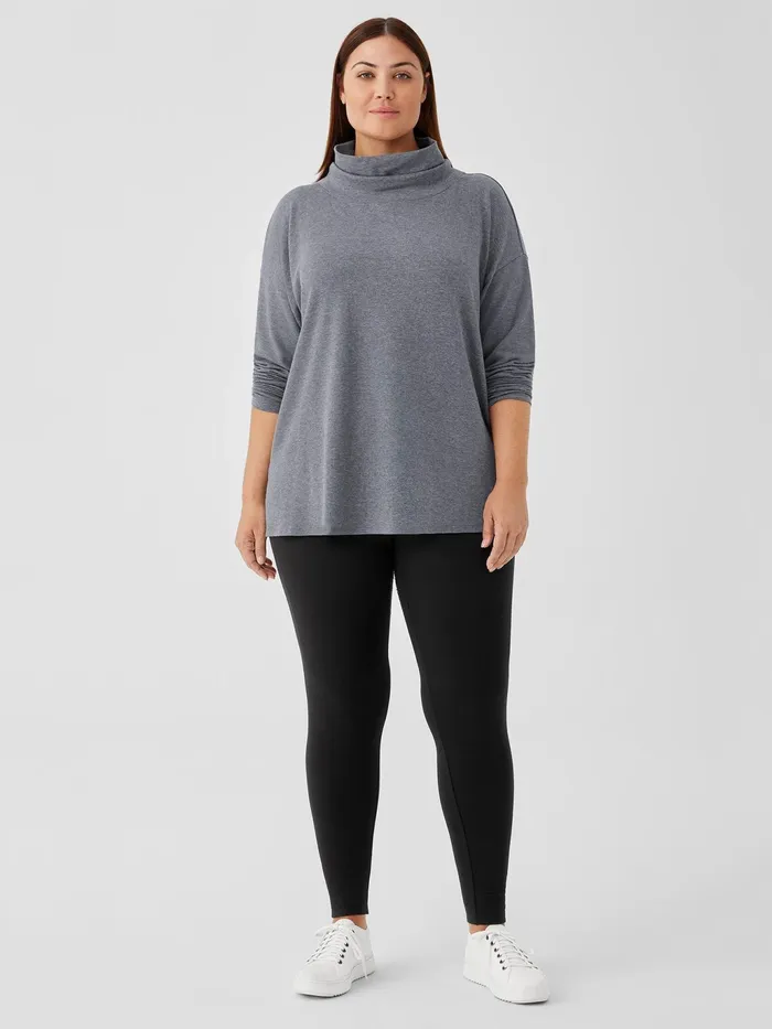 Cozy Brushed Terry Hug Leggings Black Women Eileen Fisher Pants Shorts and Jumpsuits