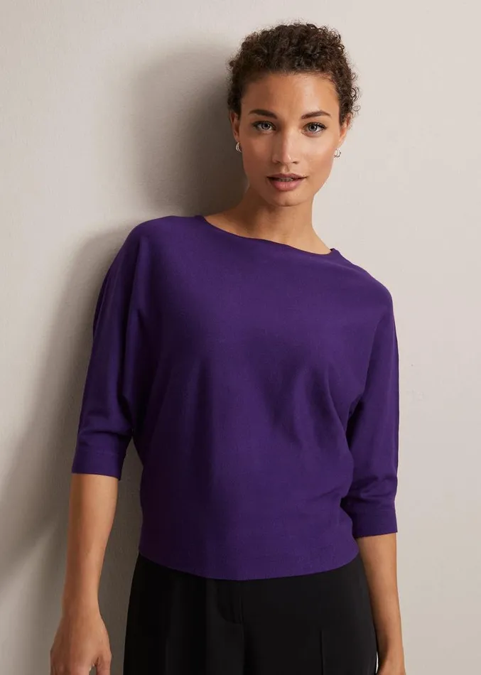 Cristine Knit Jumper Purple Women Phase Eight Knitwear