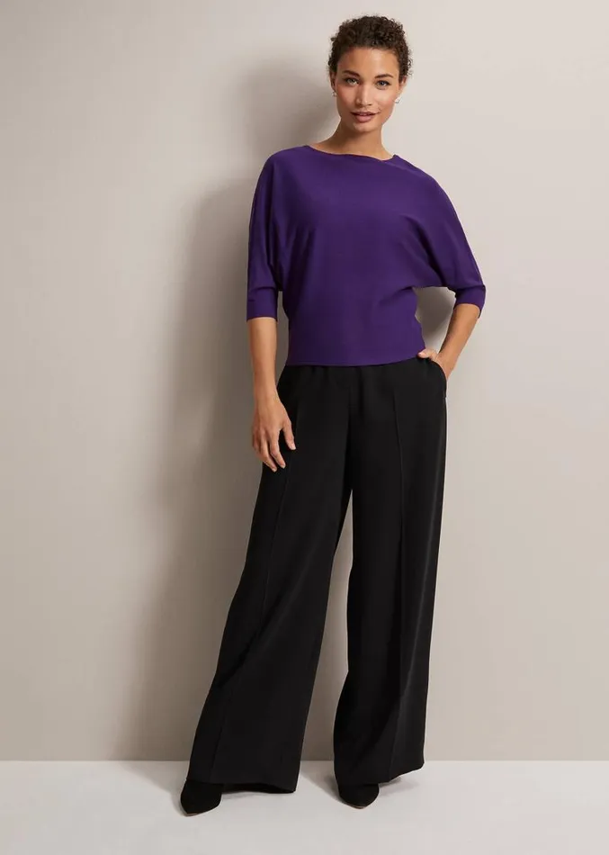 Cristine Knit Jumper Purple Women Phase Eight Knitwear