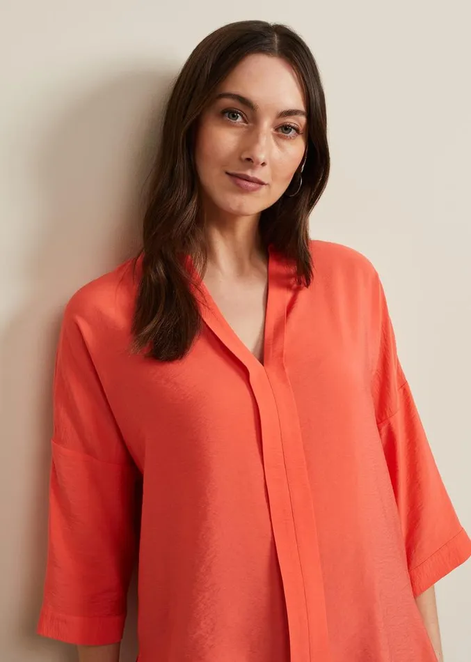 Cynthia Longline Shirt Coral Women Phase Eight Shirts and Blouses