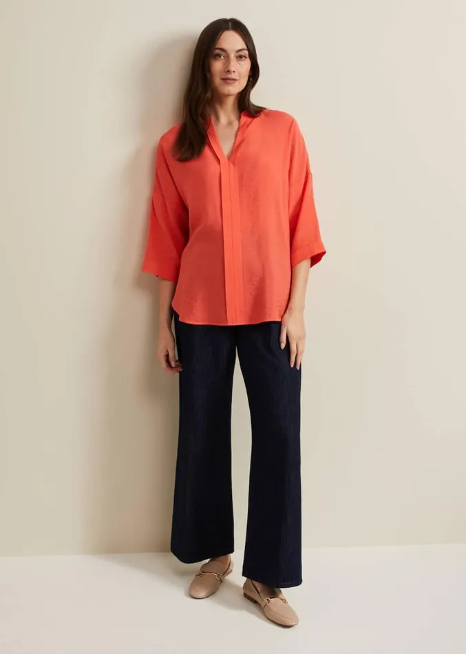 Cynthia Longline Shirt Coral Women Phase Eight Shirts and Blouses