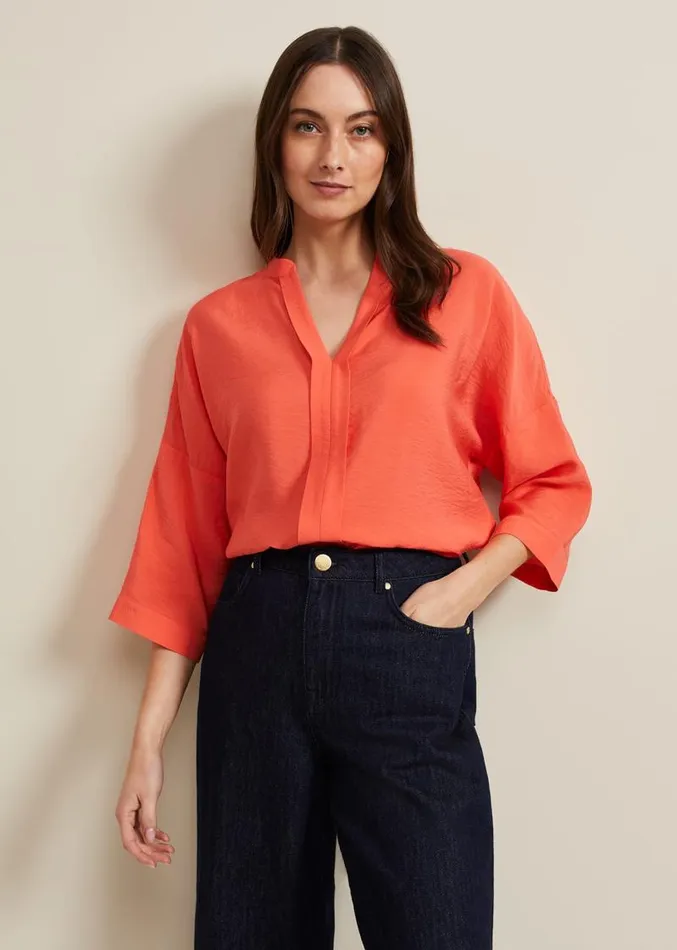 Cynthia Longline Shirt Coral Women Phase Eight Shirts and Blouses