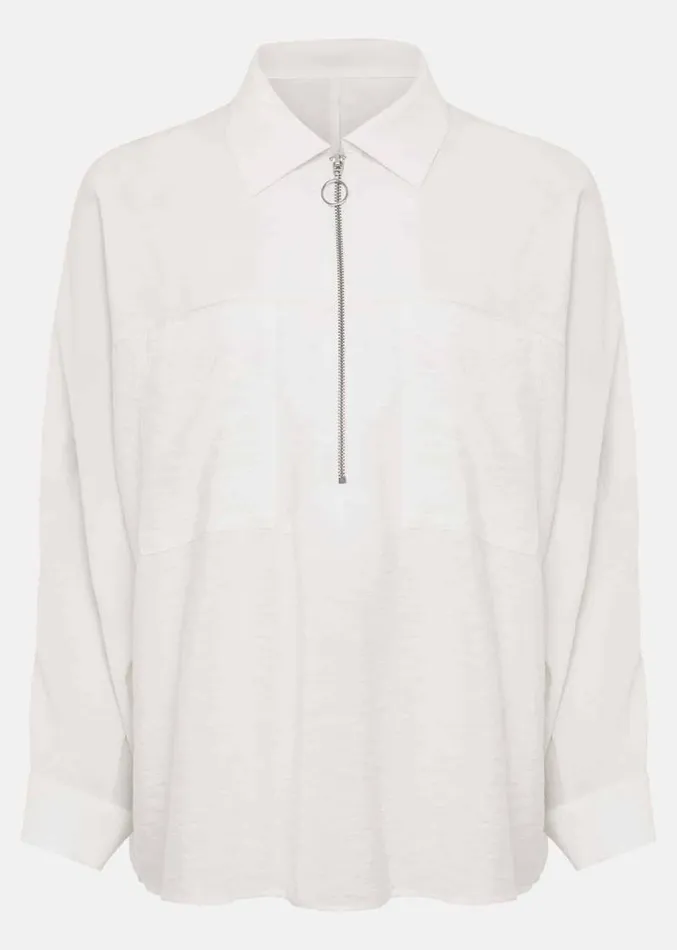 Cynthia Zip Front Shirt White Women Phase Eight Shirts and Blouses