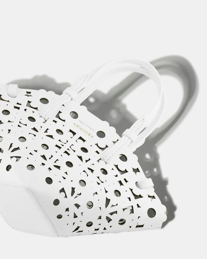 Daisy Mini Tote White Women Aquazzura Mini Bags Daisy Mini Tote White Women Aquazzura Mini Bags