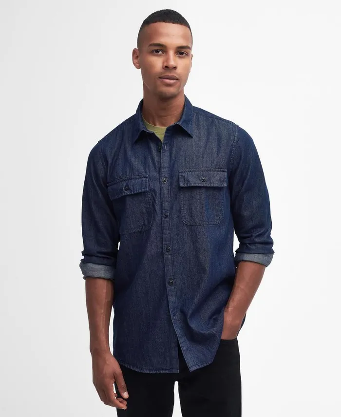 Dalston LongSleeved Denim Shirt Chambray Men Barbour Shirts