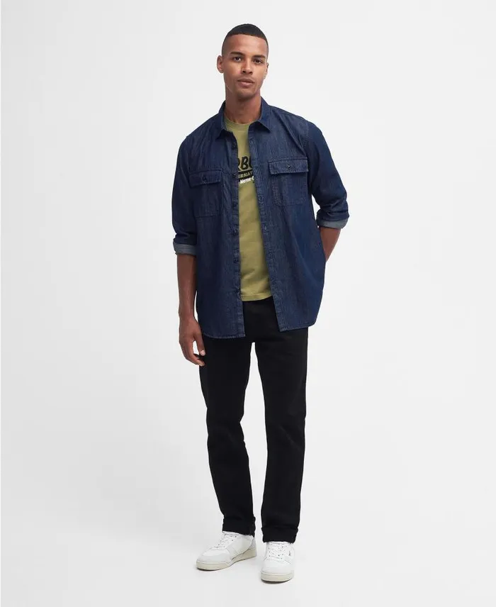 Dalston LongSleeved Denim Shirt Chambray Men Barbour Shirts