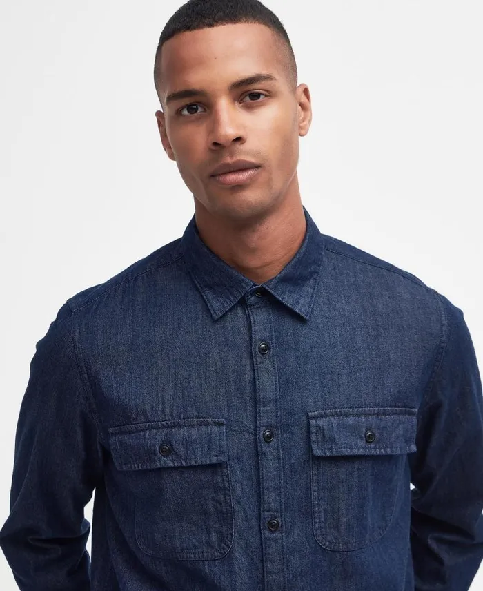 Dalston LongSleeved Denim Shirt Chambray Men Barbour Shirts