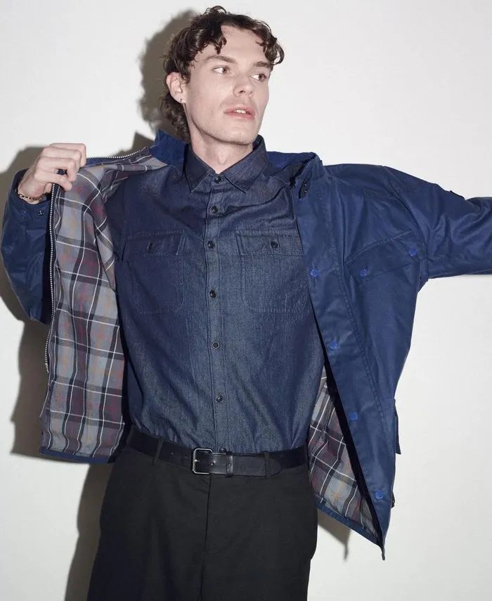 Dalston LongSleeved Denim Shirt Chambray Men Barbour Shirts