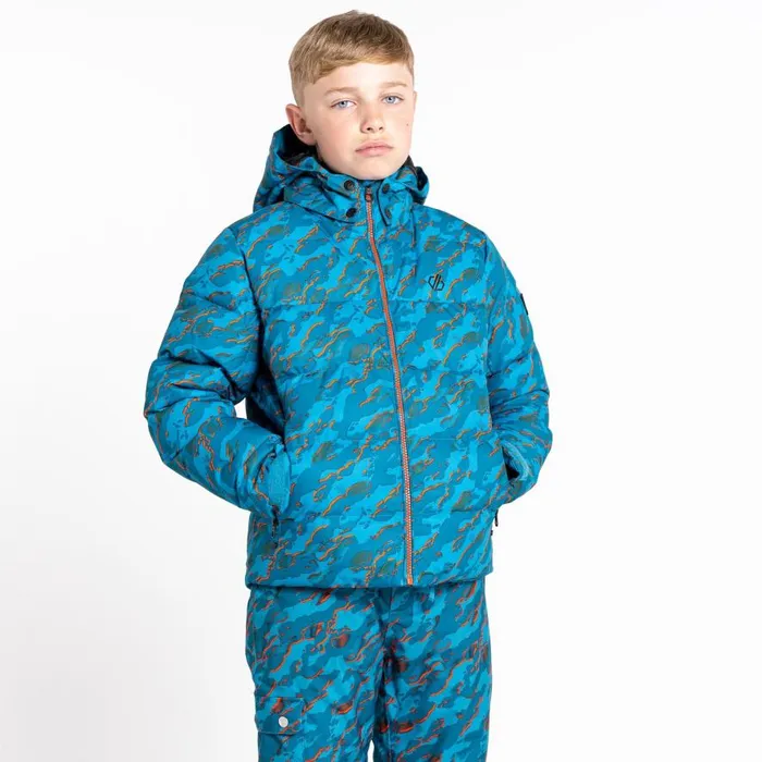 Dare 2b About Ski Jacket Blue Camo Print Kids Insulated Jackets