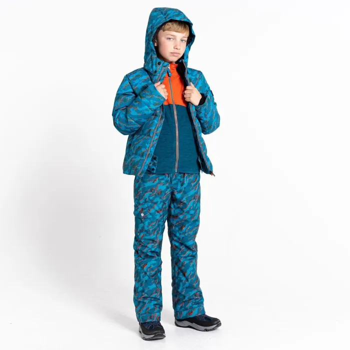 Dare 2b About Ski Jacket Blue Camo Print Kids Insulated Jackets