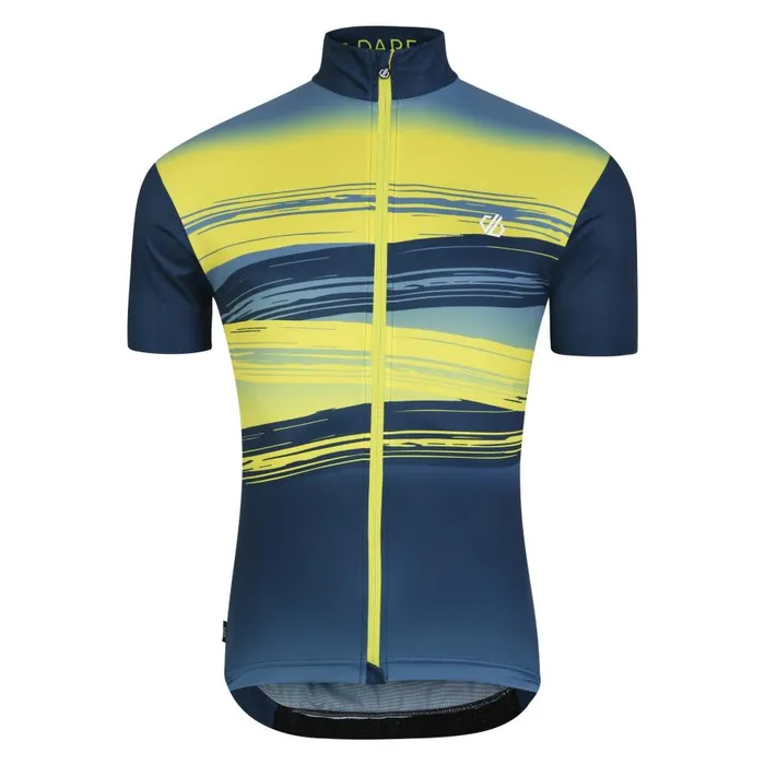 Dare 2b AEP Pedal Short Sleeve Jersey Moonlight Denim Wave Print Men Cycling Jerseys