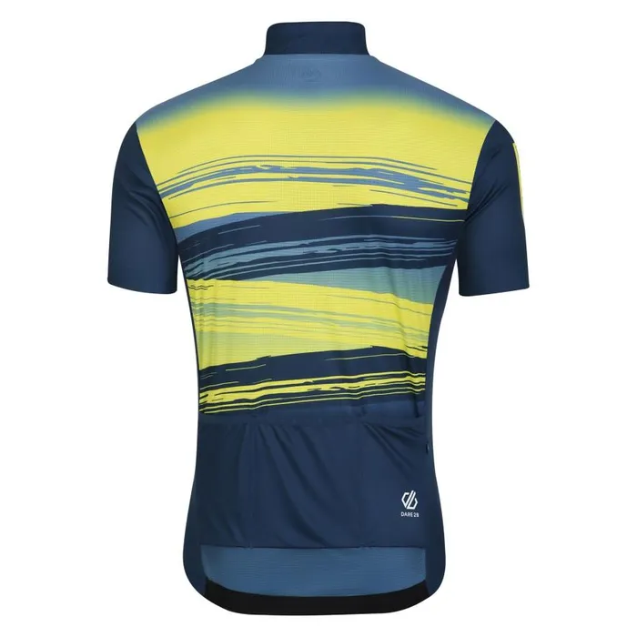 Dare 2b AEP Pedal Short Sleeve Jersey Moonlight Denim Wave Print Men Cycling Jerseys