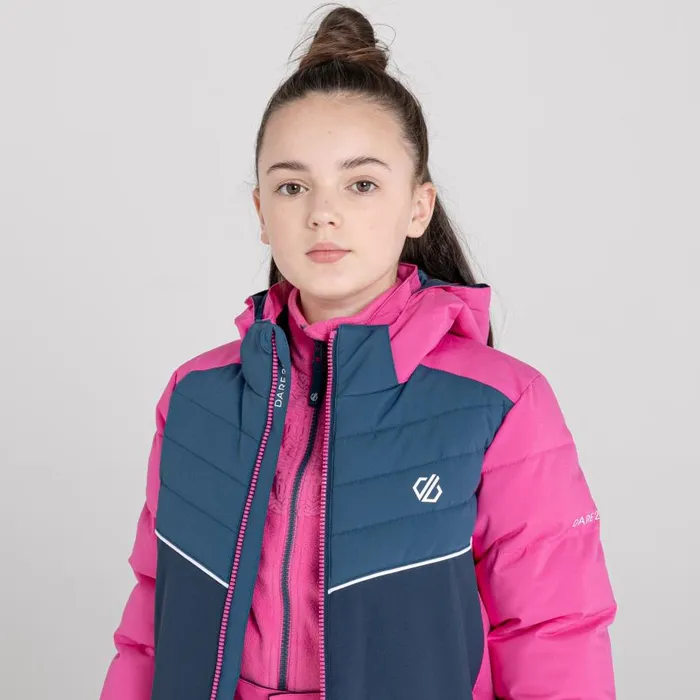 Dare 2b Cheerful Recycled Waterproof Insulated Ski Jacket Rasberry Rose Dark Denim Nighfall Navy Kids Waterproof Jackets