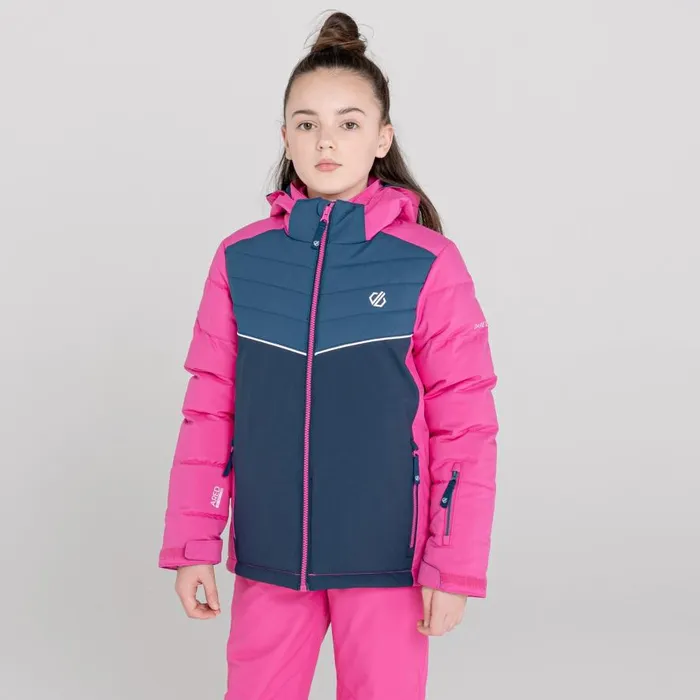 Dare 2b Cheerful Recycled Waterproof Insulated Ski Jacket Rasberry Rose Dark Denim Nighfall Navy Kids Waterproof Jackets