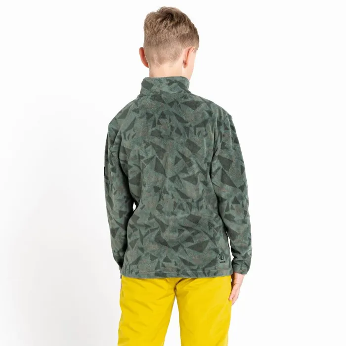 Dare 2b Cushy Half Zip Fleece Green Geo Print Kids Fleece