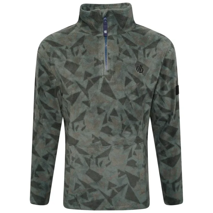 Dare 2b Cushy Half Zip Fleece Green Geo Print Kids Fleece