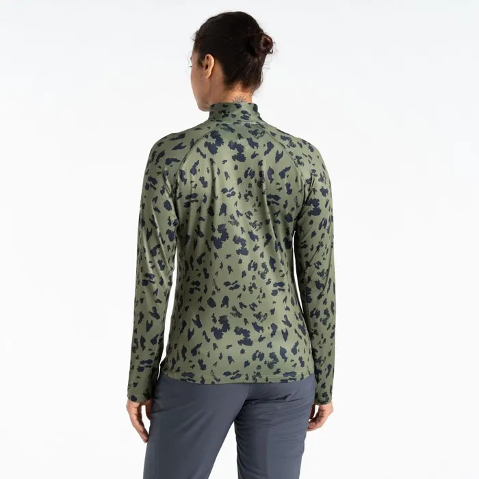 Dare 2b Divulge Lightweight Core Stretch Midlayer Olivine Green Dash Print Women Midlayers