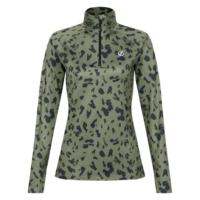 Dare 2b Divulge Lightweight Core Stretch Midlayer Olivine Green Dash Print Women Midlayers