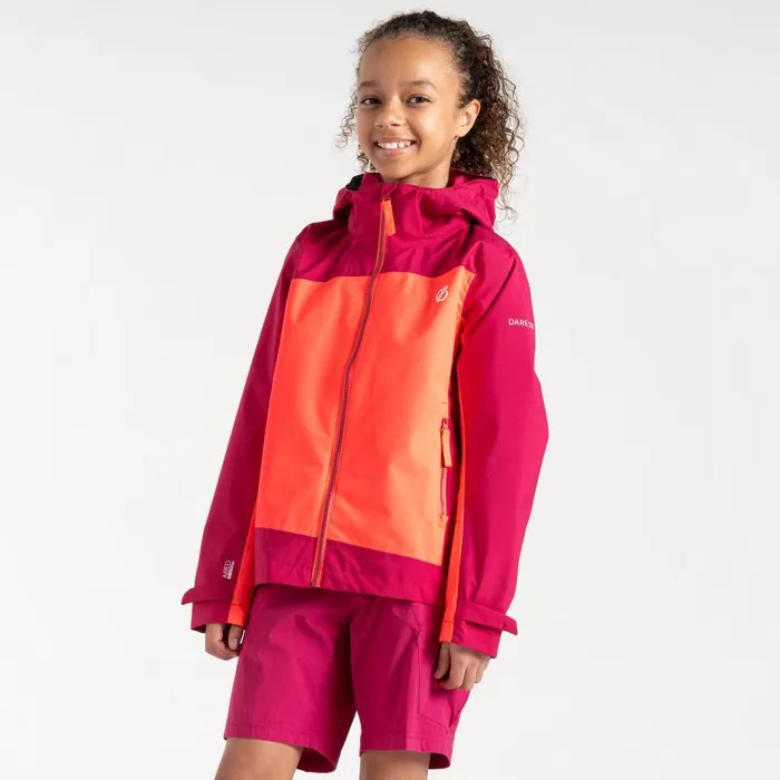 Dare 2b Explore II Waterproof Jacket Berry Neon Pink Kids Waterproof Jackets