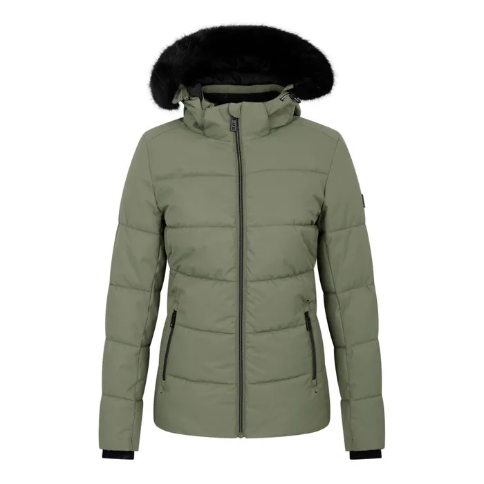 Dare 2b Glamourize V Baffled Ski Jacket Olivine Green Women Insulated Jackets