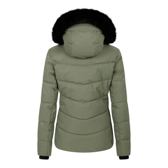 Dare 2b Glamourize V Baffled Ski Jacket Olivine Green Women Insulated Jackets
