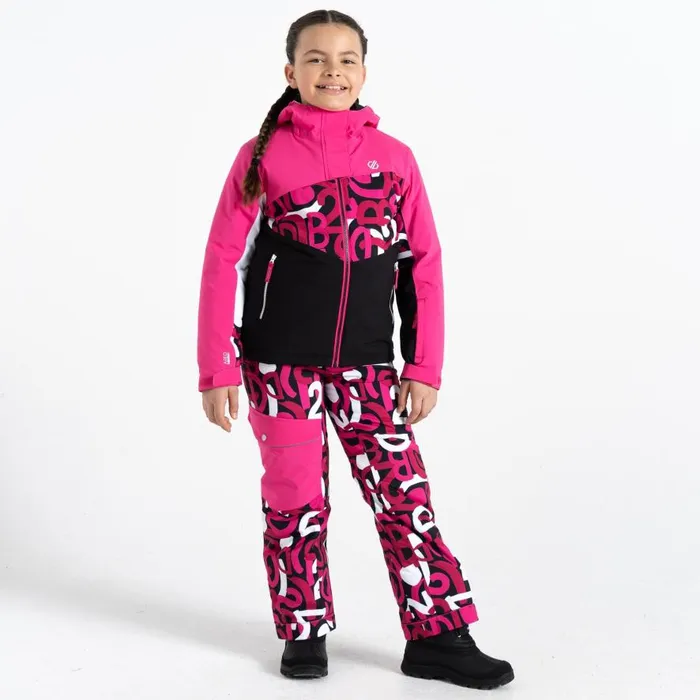 Dare 2b Humour II Ski Jacket Pink Graffiti Print Kids Insulated Jackets