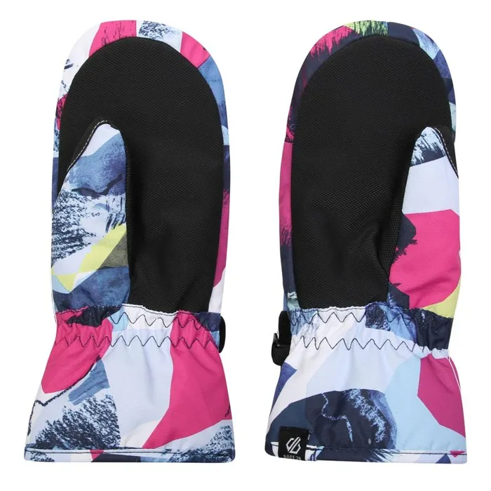Dare 2b Jovial Mitts Quiet Blue Abstract Print Kids Ski Accessories
