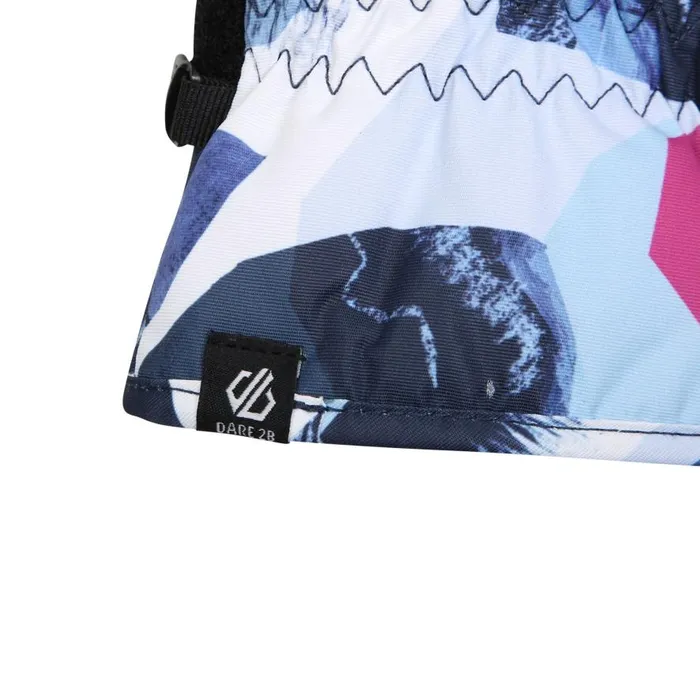 Dare 2b Jovial Mitts Quiet Blue Abstract Print Kids Ski Accessories