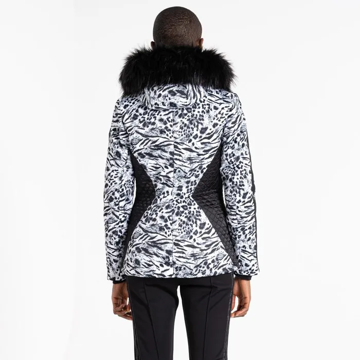 Dare 2b Julien Macdonald 8211 Mastery Ski Jacket White Animal Print Women Waterproof Jackets