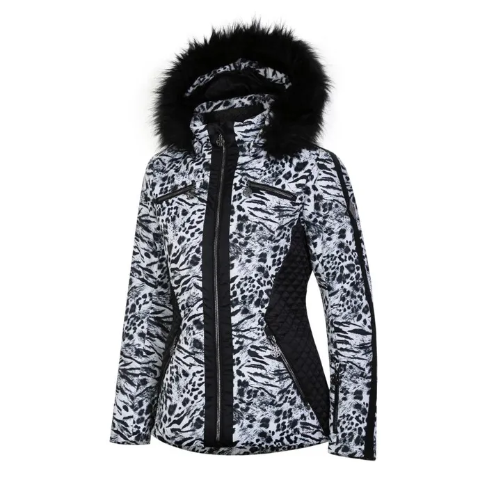 Dare 2b Julien Macdonald 8211 Mastery Ski Jacket White Animal Print Women Waterproof Jackets