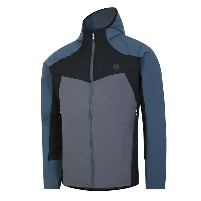 Dare 2b Latitudinal Hooded Softshell Jacket Orion Grey Black Men Softshell Jackets