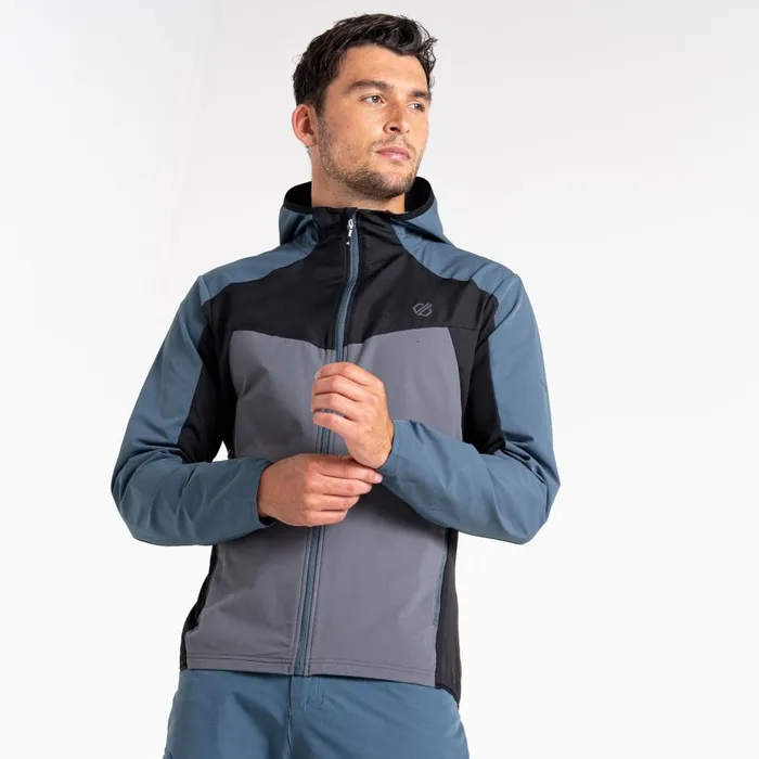 Dare 2b Latitudinal Hooded Softshell Jacket Orion Grey Black Men Softshell Jackets