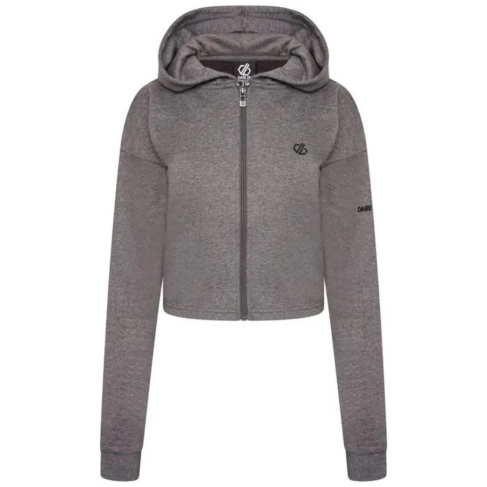 Dare 2b Lounge About Cropped Hoodie Charcoal Grey Marl Women Hoodies and Sweatshirts