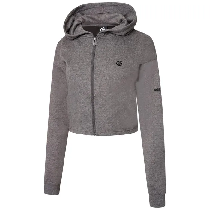 Dare 2b Lounge About Cropped Hoodie Charcoal Grey Marl Women Hoodies and Sweatshirts