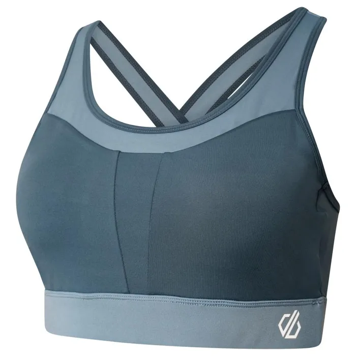 Dare 2b Mantra Recycled Sports Bra Orion Grey Bluestone Women Low Impact