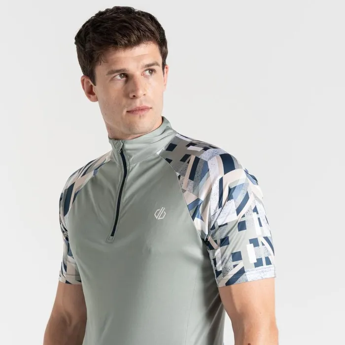 Dare 2b Riding Jersey Lilypad Green Shift Print Men Gym Tops