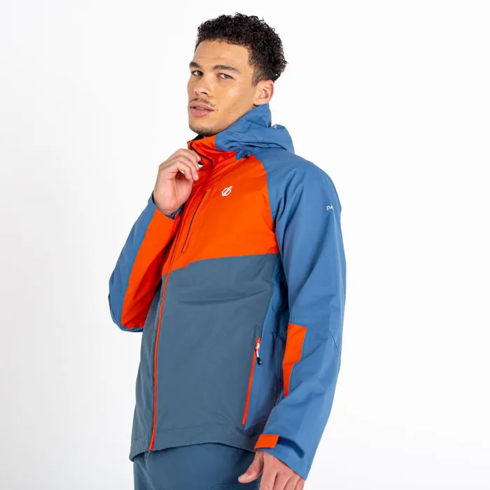 Dare 2b Soaring II Recycled Waterproof Jacket Stellar Blue Burnt Salmon Men Waterproof Jackets