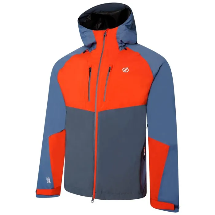 Dare 2b Soaring II Recycled Waterproof Jacket Stellar Blue Burnt Salmon Men Waterproof Jackets