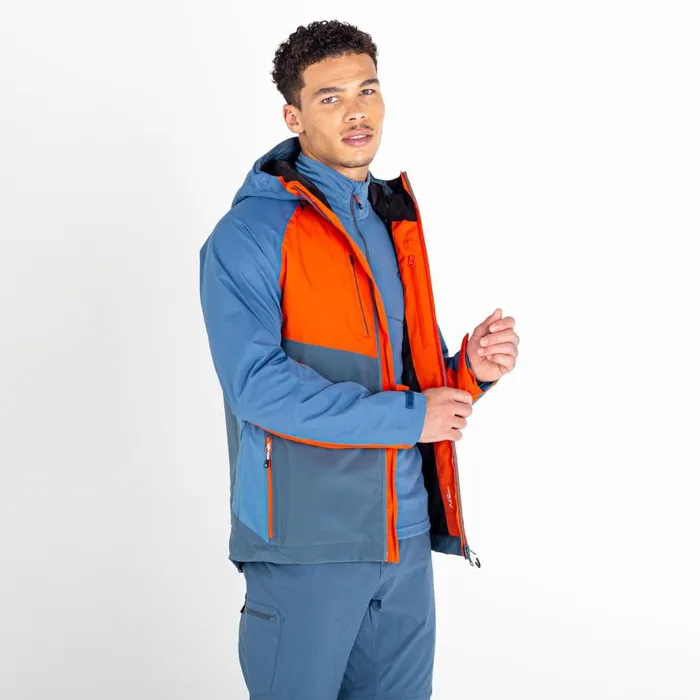 Dare 2b Soaring II Recycled Waterproof Jacket Stellar Blue Burnt Salmon Men Waterproof Jackets