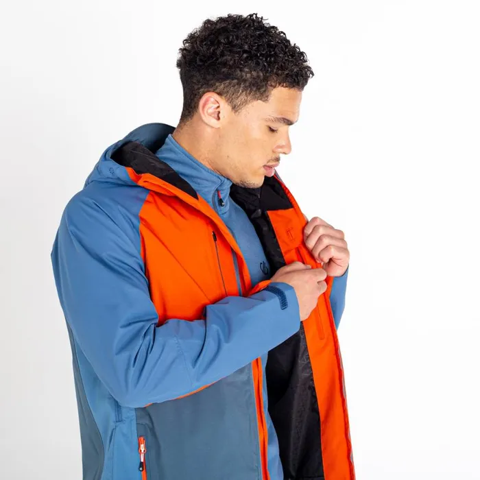 Dare 2b Soaring II Recycled Waterproof Jacket Stellar Blue Burnt Salmon Men Waterproof Jackets