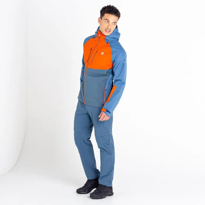 Dare 2b Soaring II Recycled Waterproof Jacket Stellar Blue Burnt Salmon Men Waterproof Jackets