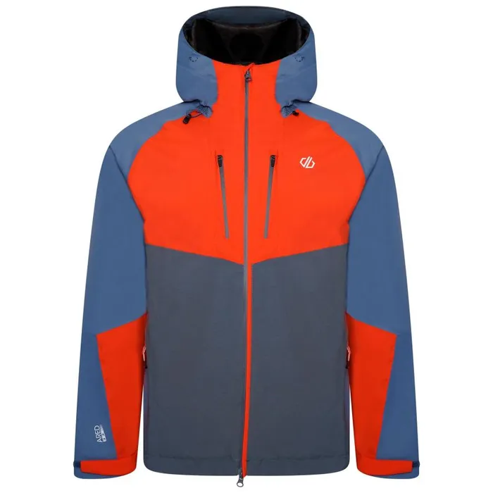 Dare 2b Soaring II Recycled Waterproof Jacket Stellar Blue Burnt Salmon Men Waterproof Jackets