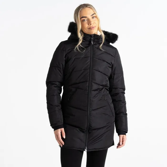 Dare 2b Striking III Mid Length Padded Jacket Black Women Insulated Jackets