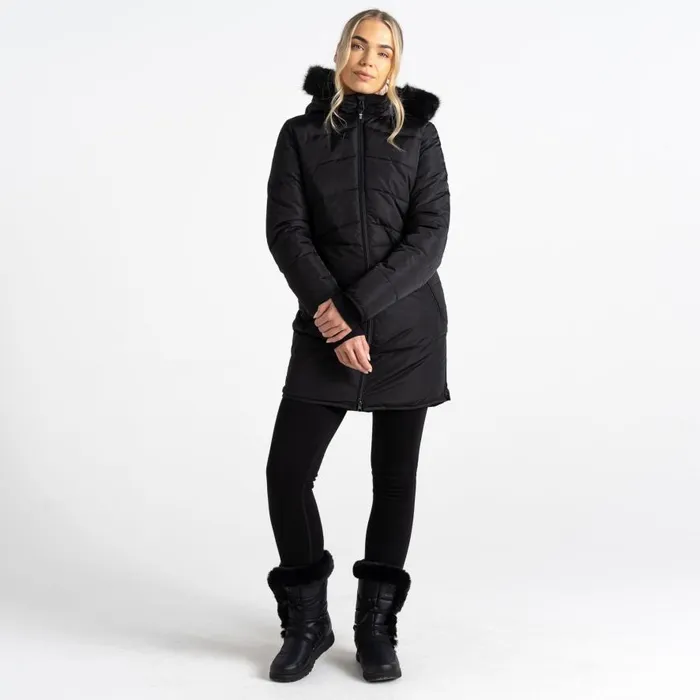Dare 2b Striking III Mid Length Padded Jacket Black Women Insulated Jackets