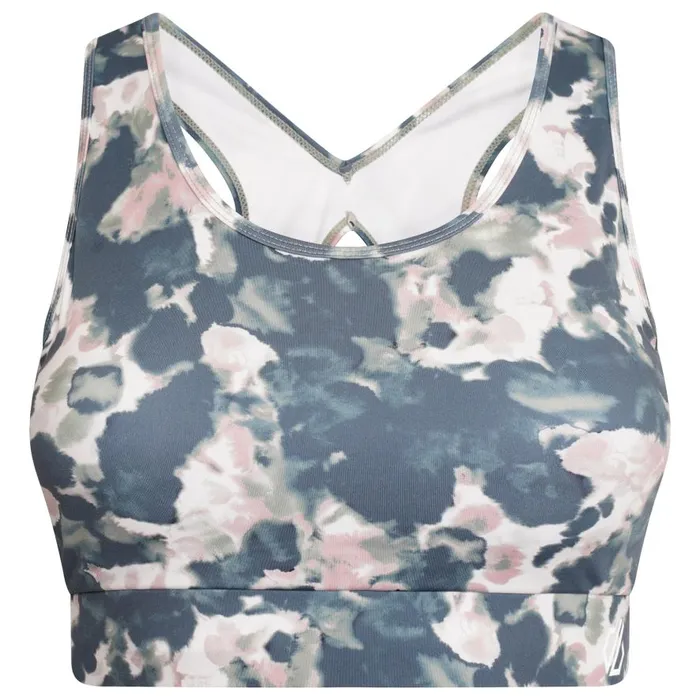 Dare 2b Swift Sports Bra Dusky Rose Inky Print Women Gym Tops