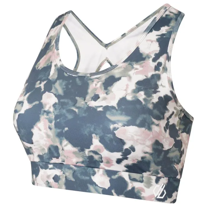 Dare 2b Swift Sports Bra Dusky Rose Inky Print Women Gym Tops